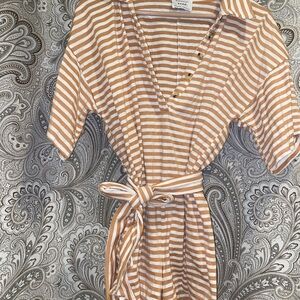Sabo Skirt Tan and White Striped Dress